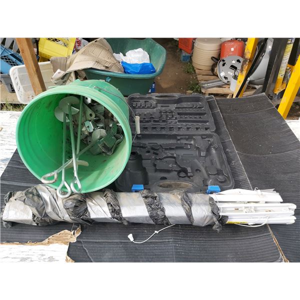 Lot of Hardware (Anchor bolts, washers, empty drill set, blinds)