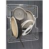 Image 2 : Lot of Hardware (Iron skillet, metal pot lids, hose)