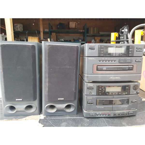 Vintage Fisher home stereo system with speakers