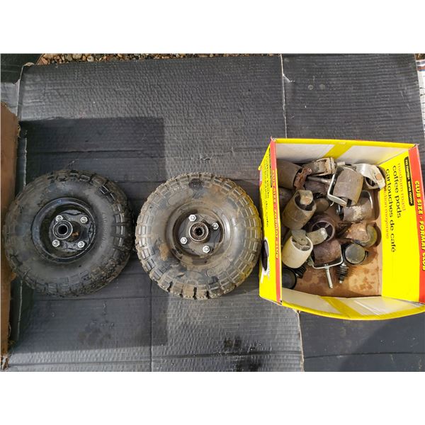 Lot of wheels (Tires HI-RUN 4.10/3.50-4, chair wheels)