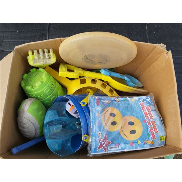 Lot of Kids toys (Plastic sand toys, Frisbee, soft toy ball)