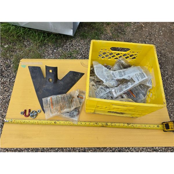 Crate of red  u bolt clips