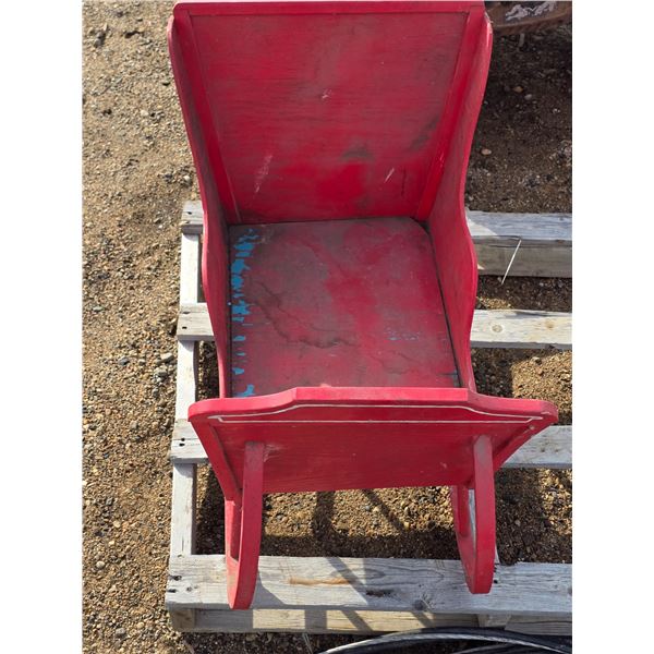 wood sleigh- 30" by 17" by 27"H