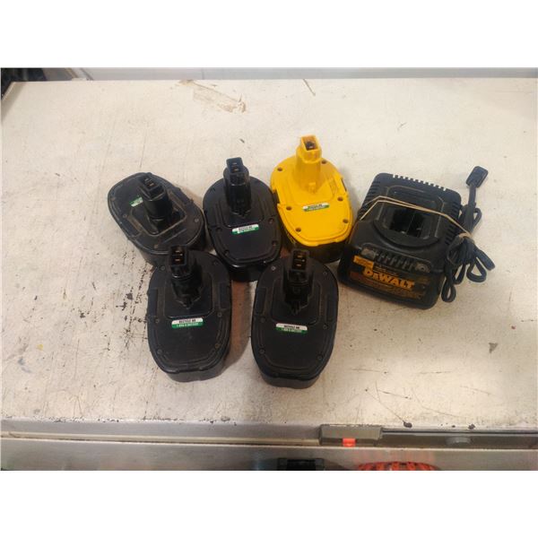 dewalt charger and 5 18v batteries - baterries untested, charger works