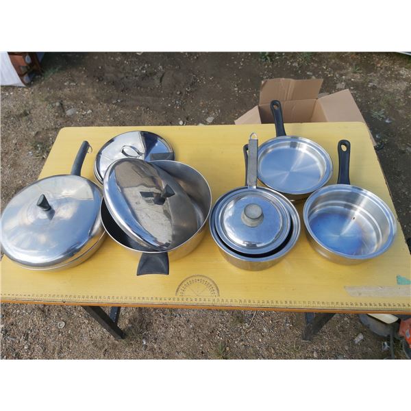 Lot of stainless steel cookware