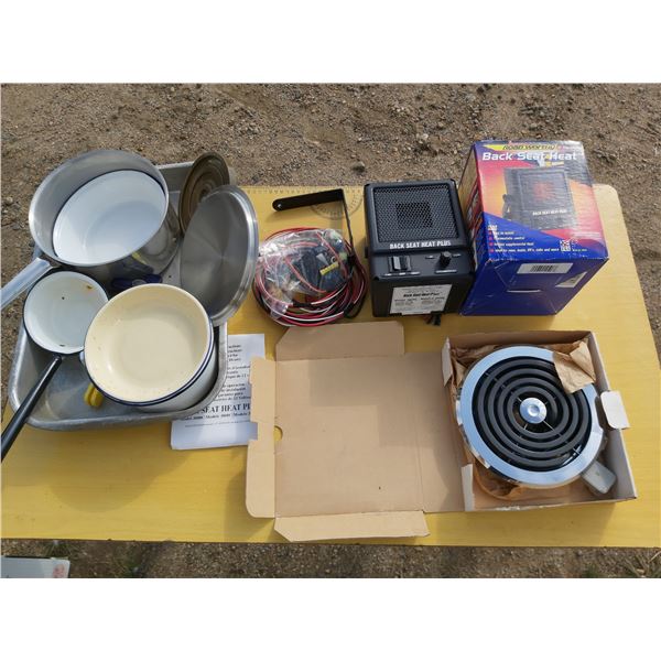 Lot of Hardware (cookware, heater)