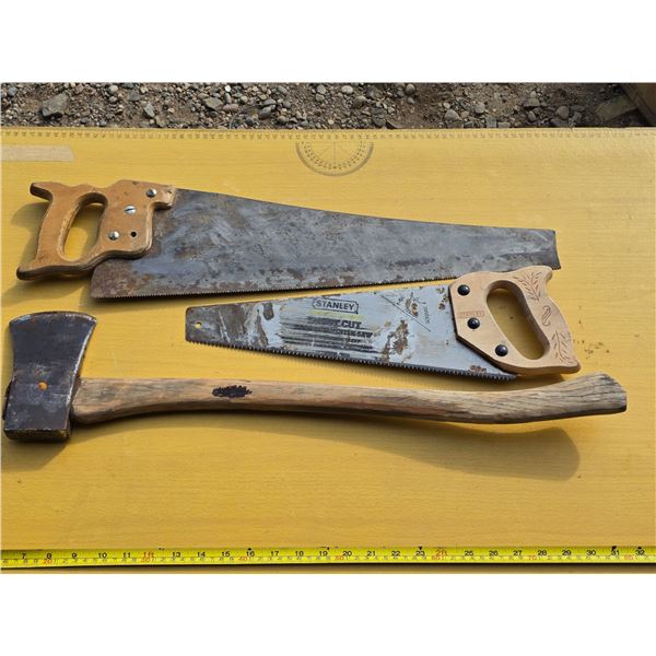 Axe and handsaws