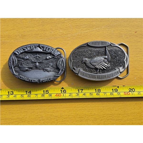 Saskatchewan wilderness federation and desert storm belt buckles