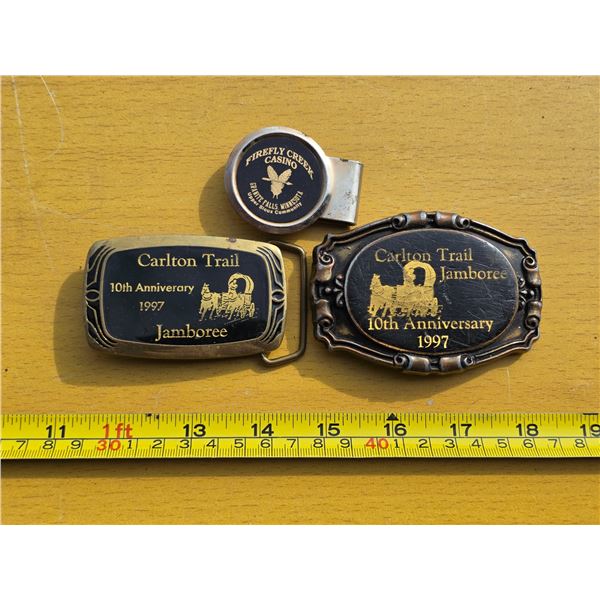 Carlton trail 10th anniversary belt buckles