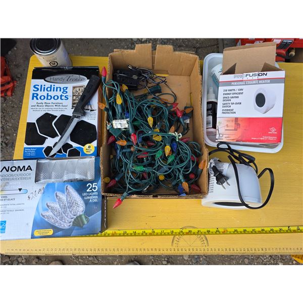 Lot of misc - heater, lights, floor slides