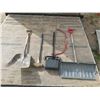 Image 3 : Lot of misc. hand tools (Shovel, Sledgehammer, Bow saw)