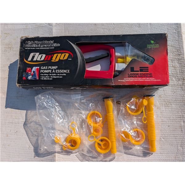 Flo n' go Gas Pump (Great Condition) and Jerry Can Covers and Nozzles