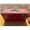 Image 1 : Red tool Box (21"x9"x9") (ok Condition) w/ Misc. Tools