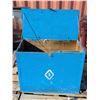 Image 2 : Blue wooden Chest Box (27"x34"x18") w/ Rolled Groove Ridge Tool (Dimensions As Shown)
