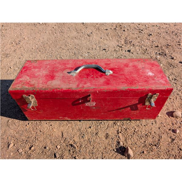 Red Tool Box (26"x11") W/ Misc. Tools