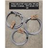 Image 1 : 3 New Rolls of 3/16" Steel Cables 12ft w/ Thimble + 2 Clamps 19'8" roll and 17'8" Roll