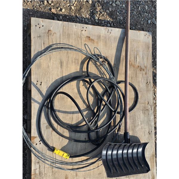 Wire extension cord and shovel