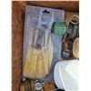Image 2 : Green crate with misc tools and hardware- boat props, sealant