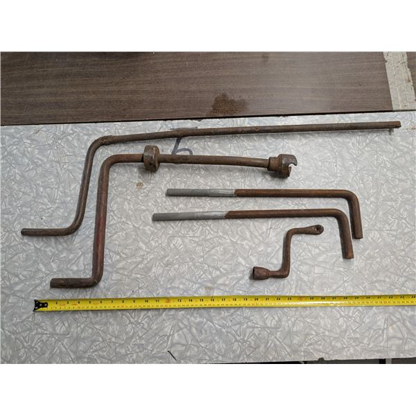 lot of Vintage Or Antique Hand Cranks