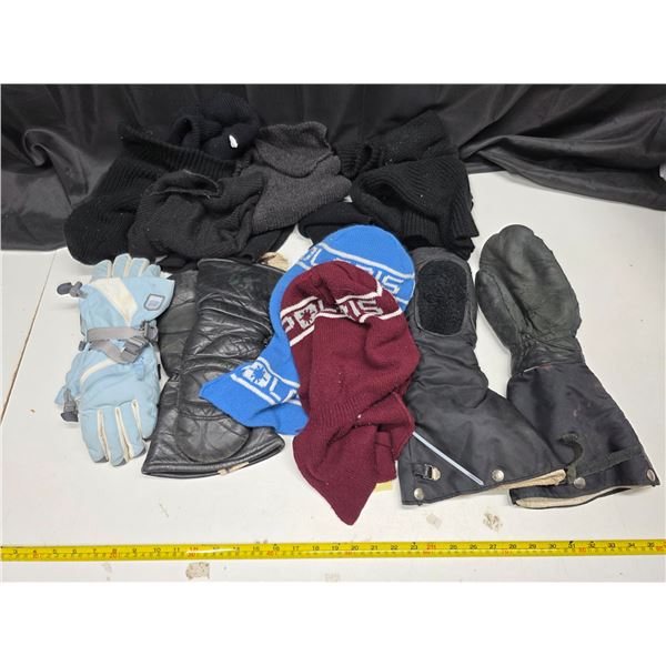 Lot of toques and gloves