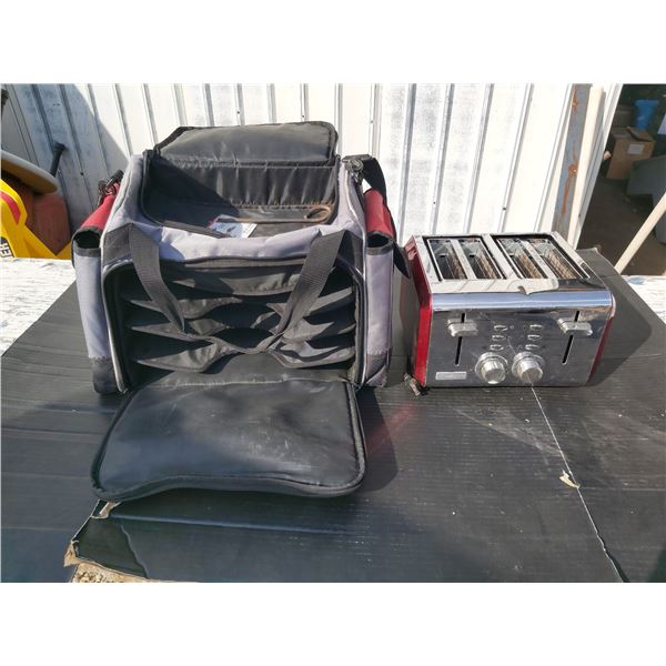 Fishing bag and 4 slice toaster