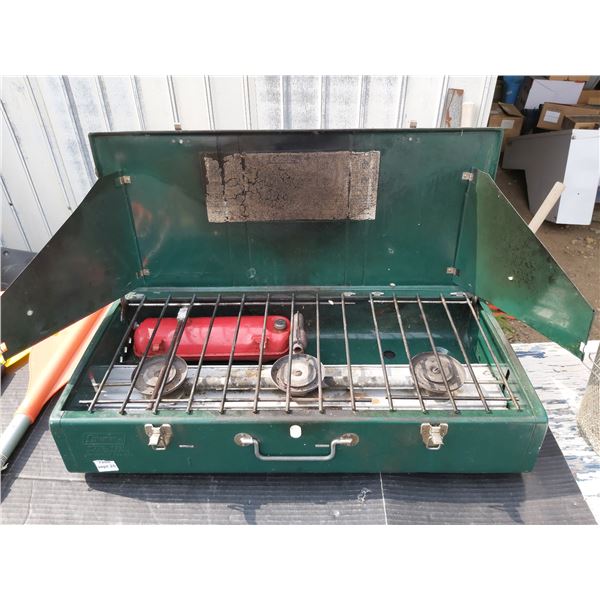 Lot f misc. Easy lite -3 burner dual fuel + propane camp stove coleman model 433a\Alum. Telescoping 