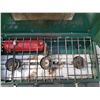 Image 3 : Lot f misc. Easy lite -3 burner dual fuel + propane camp stove coleman model 433a\Alum. Telescoping 