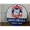Image 1 : White Fox Oil sign 4' diameter, double-sided - plexiglass fantasy sign