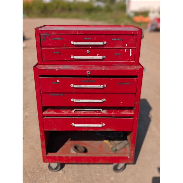 Multi Tool Rolling Tool Chest W/ Smaller Tool Chest (34"x18"x27" Lg.) (9"x12.5"x27" Sm.)