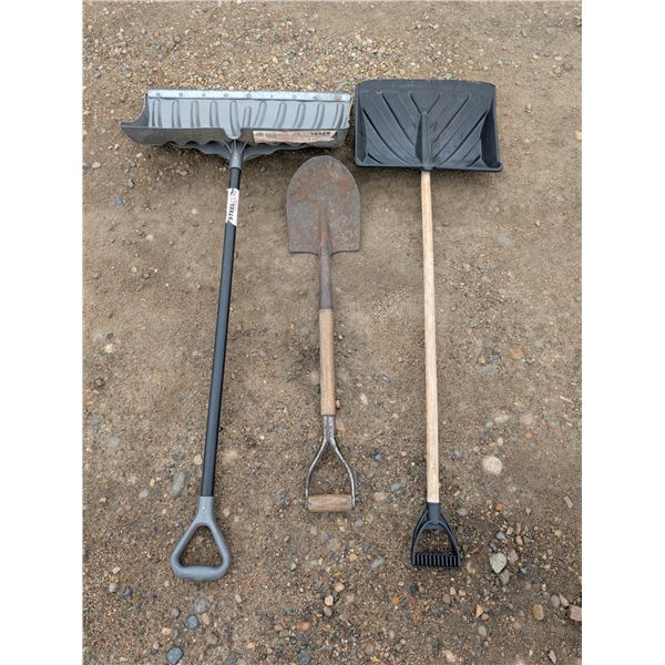 Lot of Misc. Shovels (1) Gravel and etc. (2) Snow