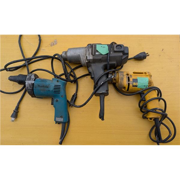Misc. Power Tool Lot Impact Wrench, Drill, and Dry Wall Screwdriver (N/T)