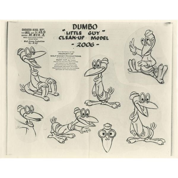 A “Dumbo” Little Guy Photostat Model Sheet.