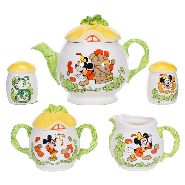 A Royal Orleans Mickey and the Beanstalk Tableware Collection.