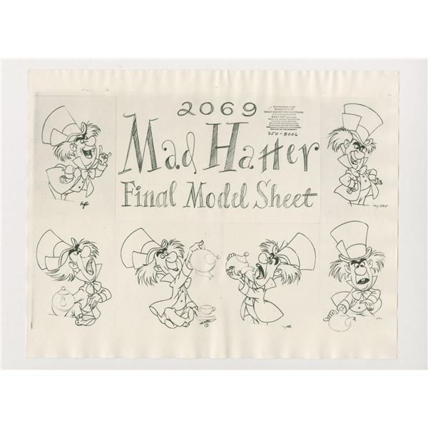 An “Alice in Wonderland” Mad Hatter Model Sheet.