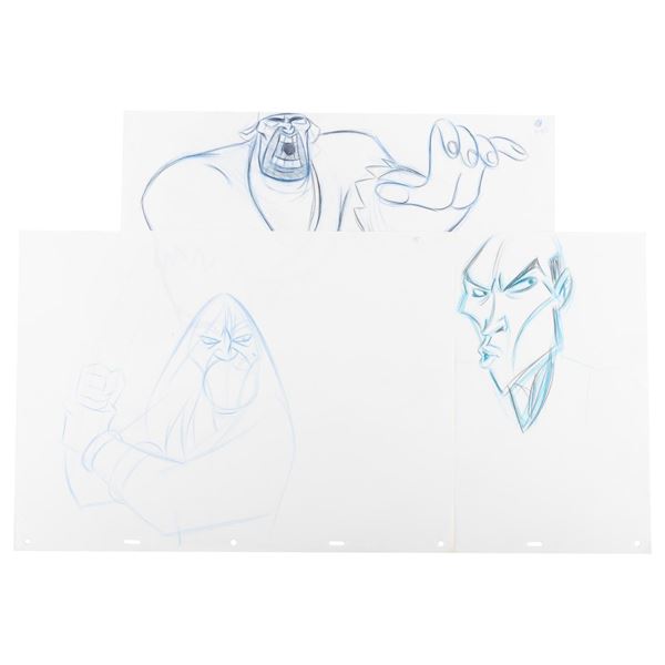 Three “Mulan” Development Drawings.