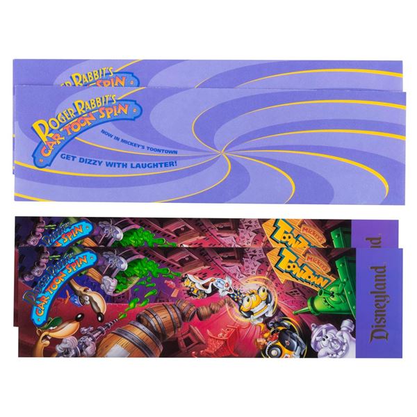 A Pair of Roger Rabbit's Car Toon Spin Premiere Invitations.