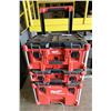 Image 1 : Qty 3 Milwaukee Packout Rolling Modular Stacking Toolboxes