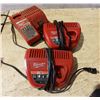 Image 1 : Qty 3 Milwaukee Battery Chargers: M12 & M12/M18