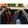 Image 2 : Multiple Hand Tools: Pipe Wrenches, Channel Lock Wrenches, Wire Cutter, etc in Bin