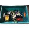 Image 1 : Multiple Tools: Pyle Manometer, General Capacitance Meter, Cables, etc in Bin