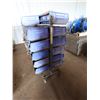 Image 2 : Rolling Storage Bin Rail Floor Rack w/ Blue Bins