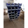 Image 4 : Rolling Storage Bin Rail Floor Rack w/ Blue Bins