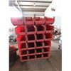 Image 3 : Rolling Storage Bin Rail Floor Rack w/ Red Bins