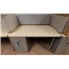 Image 1 : Metal Desk w/ White Top, Backboard & 3 Drawers 46" x 30" x 28"H