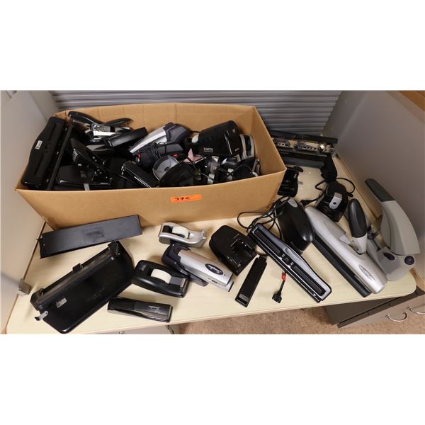 Multiple Desk Accessories: Hole Punches, Staplers, Tape Dispensers, Pencil Sharpeners, etc