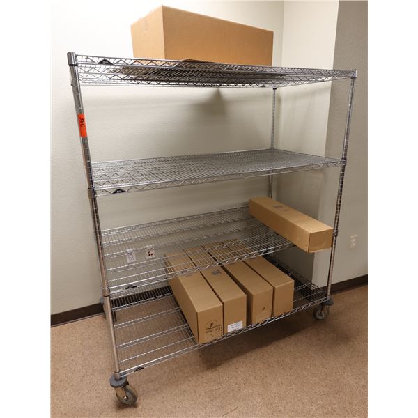 Metro Rolling Wire Mesh 3-Tier Shelving Unit 60" x 30" x 67"H (contents not included)