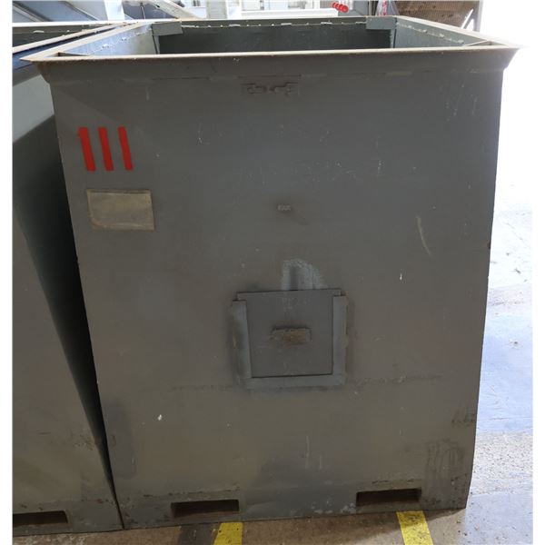 Stacking Forkliftable Metal Storage Bin w/ Screened Bottom 46" x 58" x 60"H