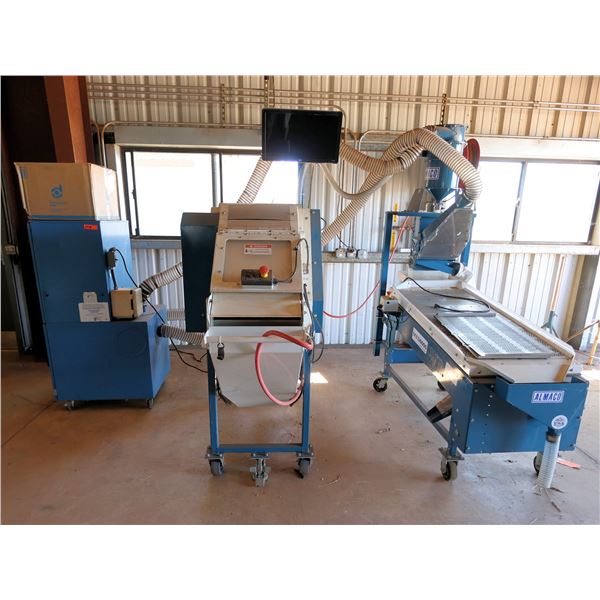 Almaco SeedBoss Orbital Seed Sizer, Maizer Corn Sheller & Donaldson VS550 Vibra Shake Dust Collector