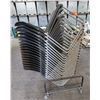 Image 1 : Qty Approx. 18 Stacking Plastic Chairs on Dolly