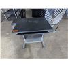 Image 2 : Metal Desk w/ Stone Top & Approx. 13 Stacking Plastic Chairs